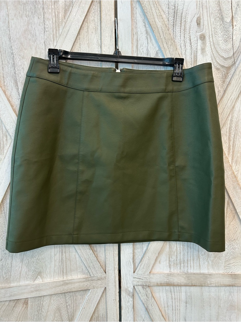 Forever 21 Olive Green Faux Leather Mini Skirt